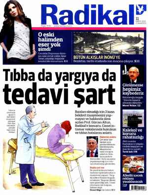 Radikal Gazetesi 11 Mayıs 2013 kapağı