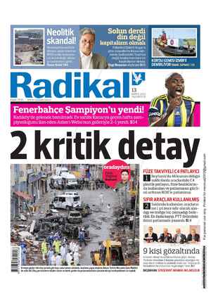 Radikal Gazetesi 13 Mayıs 2013 kapağı