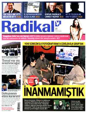 Radikal Gazetesi 15 Mayıs 2013 kapağı