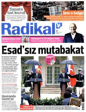 Radikal Gazetesi 17 Mayıs 2013 kapağı