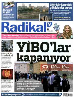 Radikal Gazetesi 22 Mayıs 2013 kapağı