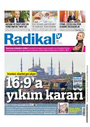 Radikal Gazetesi 25 Mayıs 2013 kapağı