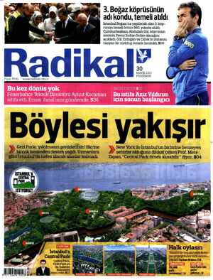 Radikal Gazetesi 30 Mayıs 2013 kapağı