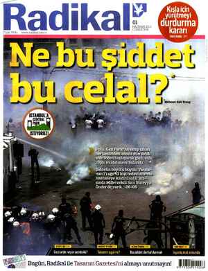 Radikal Gazetesi 1 Haziran 2013 kapağı