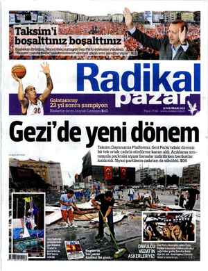 Radikal Gazetesi 16 Haziran 2013 kapağı