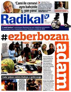 Radikal Gazetesi 20 Haziran 2013 kapağı