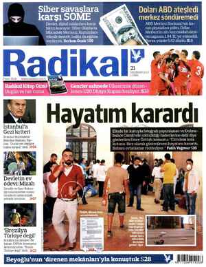 Radikal Gazetesi 21 Haziran 2013 kapağı