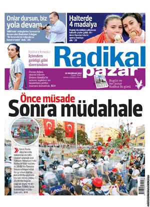 Radikal Gazetesi 23 Haziran 2013 kapağı