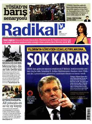 Radikal Gazetesi 26 Haziran 2013 kapağı