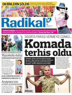 Radikal Gazetesi 1 Temmuz 2013 kapağı