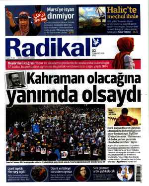 Radikal Gazetesi 2 Temmuz 2013 kapağı