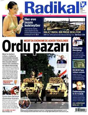 Radikal Gazetesi 6 Temmuz 2013 kapağı