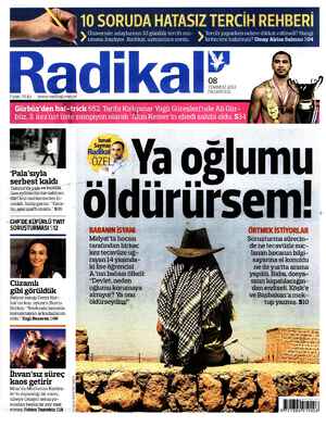 Radikal Gazetesi 8 Temmuz 2013 kapağı