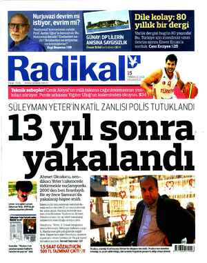 Radikal Gazetesi 15 Temmuz 2013 kapağı