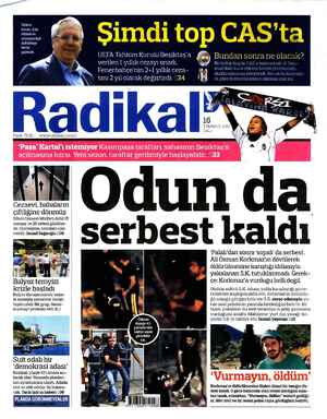 Radikal Gazetesi 16 Temmuz 2013 kapağı