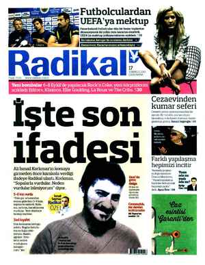 Radikal Gazetesi 17 Temmuz 2013 kapağı