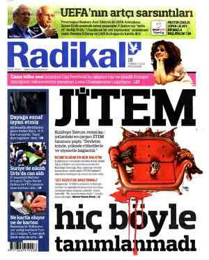 Radikal Gazetesi 18 Temmuz 2013 kapağı
