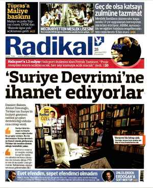 Radikal Gazetesi 25 Temmuz 2013 kapağı