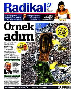 Radikal Gazetesi 27 Temmuz 2013 kapağı