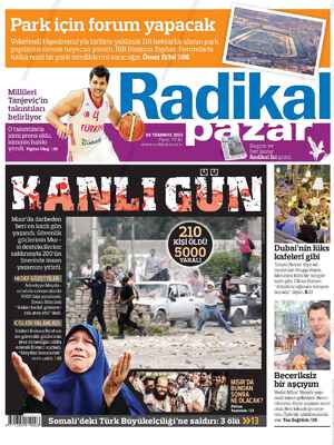 Radikal Gazetesi 28 Temmuz 2013 kapağı