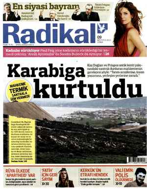 Radikal Gazetesi 9 Ağustos 2013 kapağı