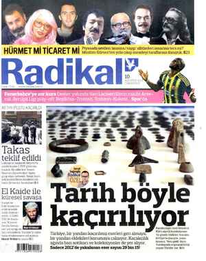 Radikal Gazetesi 10 Ağustos 2013 kapağı