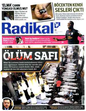 Radikal Gazetesi 16 Ağustos 2013 kapağı