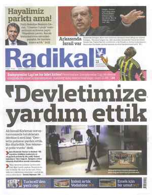 Radikal Gazetesi 21 Ağustos 2013 kapağı