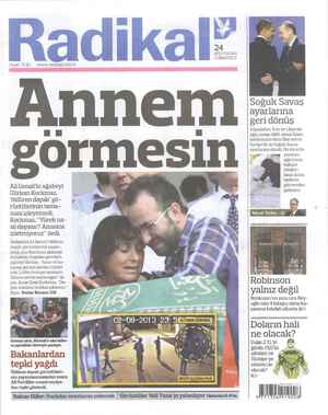 Radikal Gazetesi 24 Ağustos 2013 kapağı
