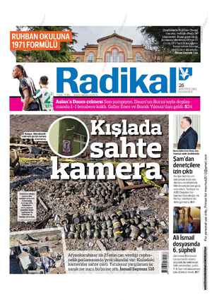 Radikal Gazetesi 26 Ağustos 2013 kapağı