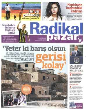 Radikal Gazetesi 1 Eylül 2013 kapağı