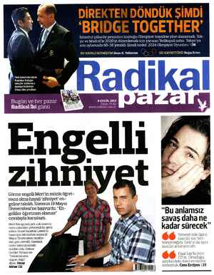 Radikal Gazetesi 8 Eylül 2013 kapağı