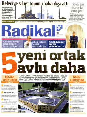 Radikal Gazetesi 10 Eylül 2013 kapağı