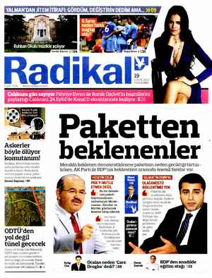 Radikal Gazetesi 19 Eylül 2013 kapağı