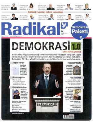 Radikal Gazetesi 1 Ekim 2013 kapağı