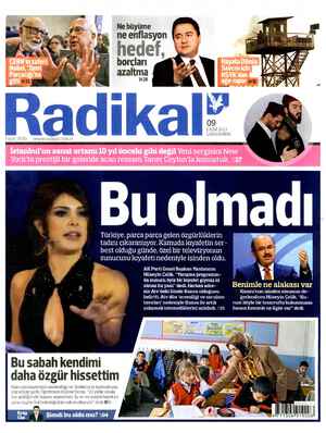 Radikal Gazetesi 9 Ekim 2013 kapağı