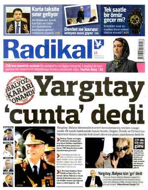 Radikal Gazetesi 10 Ekim 2013 kapağı