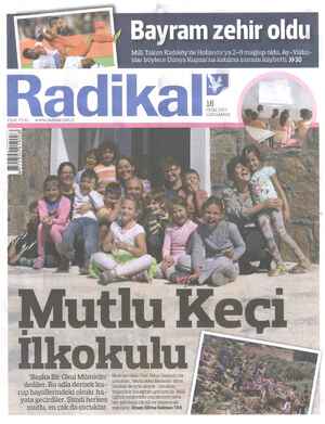 Radikal Gazetesi 16 Ekim 2013 kapağı