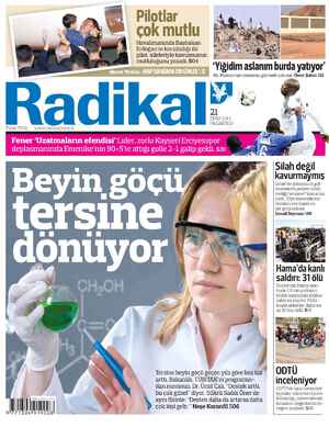 Radikal Gazetesi 21 Ekim 2013 kapağı