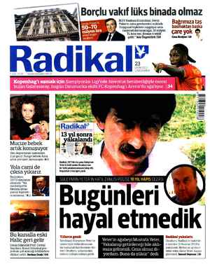 Radikal Gazetesi 23 Ekim 2013 kapağı