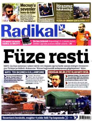 Radikal Gazetesi 24 Ekim 2013 kapağı