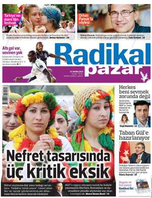 Radikal Gazetesi 27 Ekim 2013 kapağı