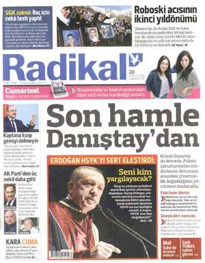 Radikal Gazetesi December 28, 2013 kapağı