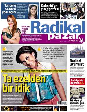 Radikal Gazetesi December 29, 2013 kapağı