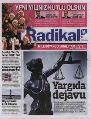 Radikal Gazetesi January 1, 2014 kapağı