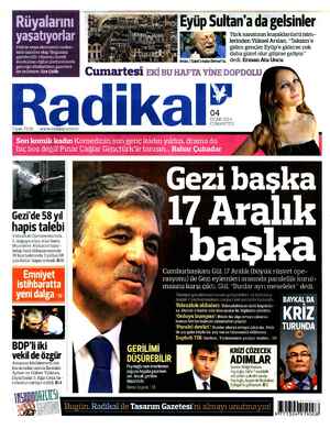 Radikal Gazetesi January 4, 2014 kapağı