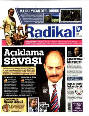 Radikal Gazetesi January 9, 2014 kapağı