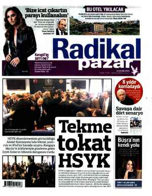Radikal Gazetesi January 12, 2014 kapağı