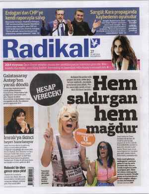 Radikal Gazetesi January 27, 2014 kapağı