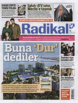 Radikal Gazetesi February 1, 2014 kapağı